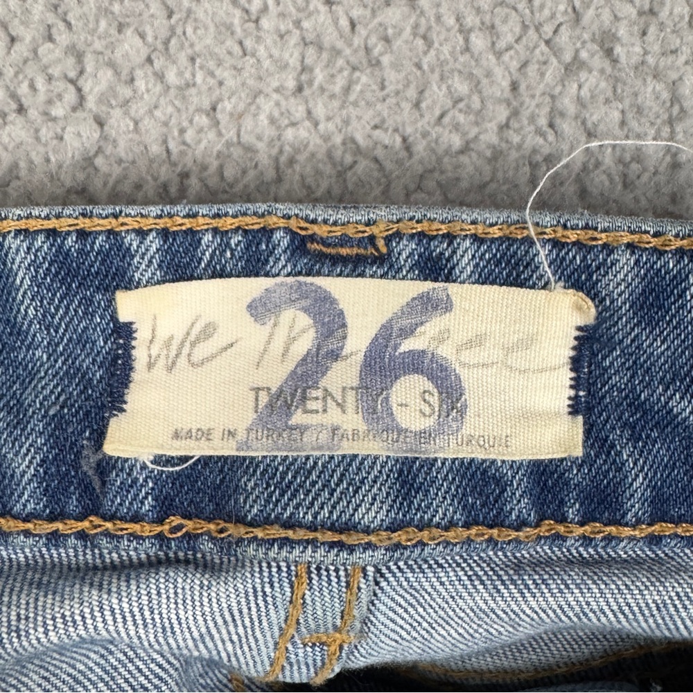 We The Free Jeans Womens 26 Med Wash High Rise Split Hem Full Length 70s Bootcut - Picture 16 of 16